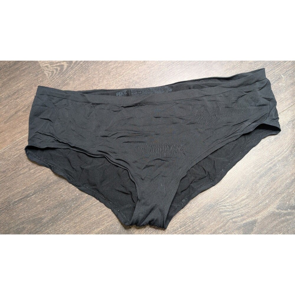 Pink By Victorias Secret Cheeky Black Panties Size Large New Without Tags (322D)
